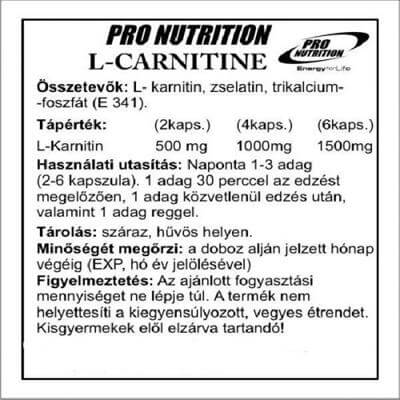Pro Nutrition L-Carnitine - 60 kapszula
