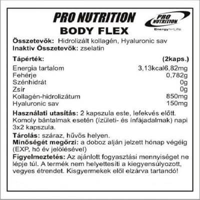 Pro Nutrition Body Flex izületvédő 60 kapsz.