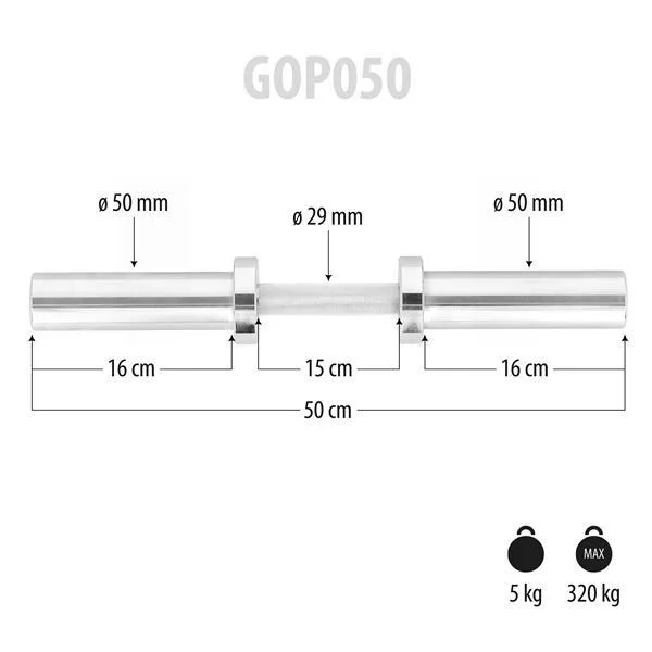 HMS GOP050 egykezes súlyzó rúd 50mm-es tárcsatartóval + ajándék szorítóval!