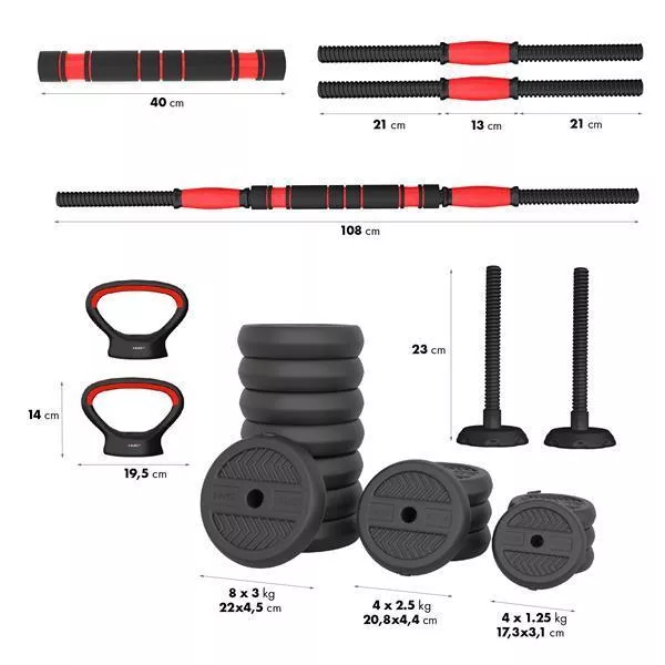 HMS SGN140 Pro  Set 6in1 súlyzószett 40kg