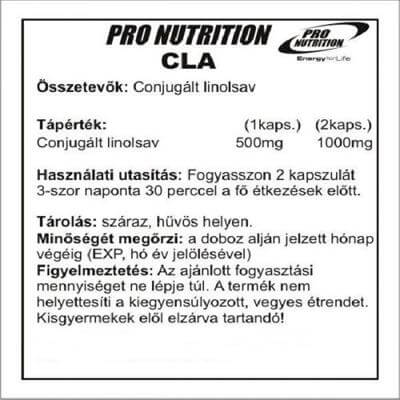 Pro Nutrition CLA speciális zsírégető 100 kapsz.